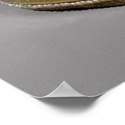 Kurkplankset met parels en edelstenen poster (Hoek)