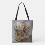 Kurkplankset met parels en edelstenen tote bag (Achterkant)