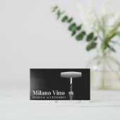 Kurkschroef en wijnfles visitekaartje (Staand voorkant)