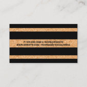 kurktextuur gestreept patroon visitekaartje (Achterkant)