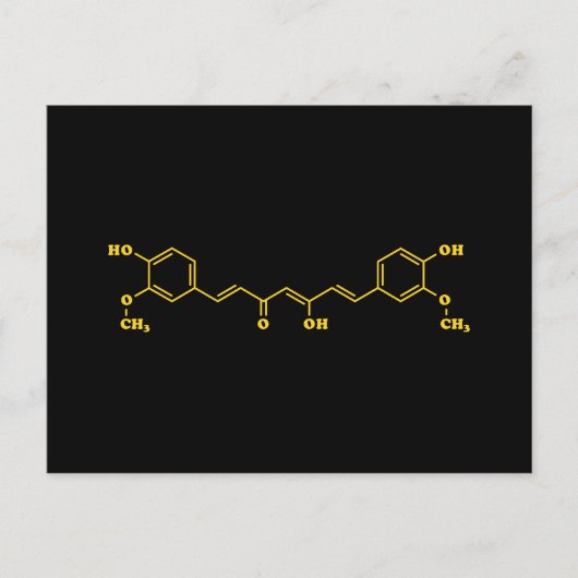 Kurkuma curcumine moleculaire chemische formule briefkaart (Voorkant)