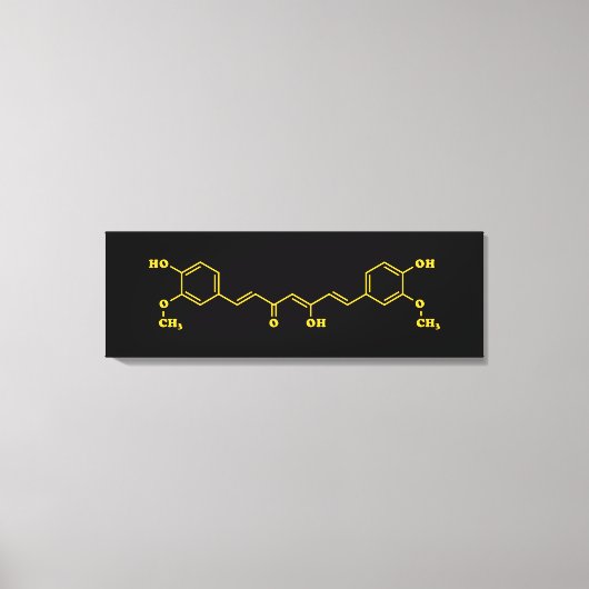 Kurkuma curcumine moleculaire chemische formule canvas afdruk (Voorkant)