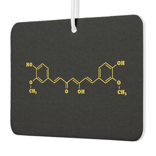 Kurkuma curcumine moleculaire chemische formule luchtverfrisser (Links)