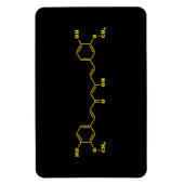 Kurkuma curcumine moleculaire chemische formule magneet (Verticaal)