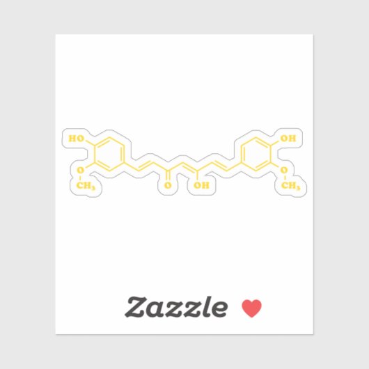 Kurkuma curcumine moleculaire chemische formule sticker (Vel)