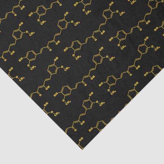 Kurkuma curcumine moleculaire chemische formule tissuepapier (Detail)