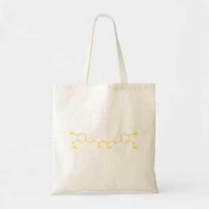 Kurkuma curcumine moleculaire chemische formule tote bag