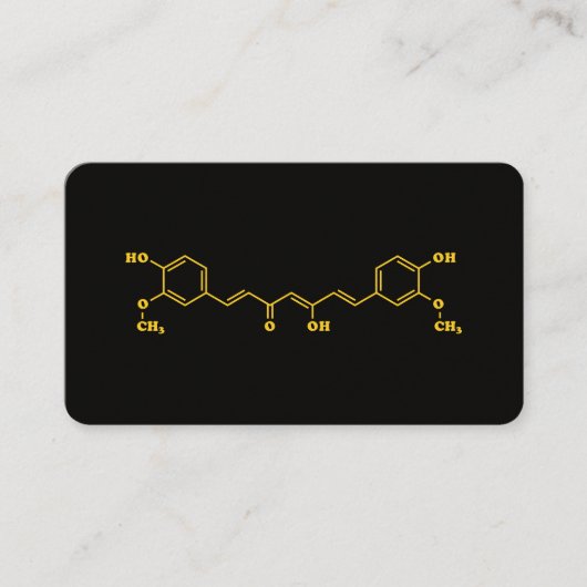 Kurkuma curcumine moleculaire chemische formule visitekaartje (Voorkant)