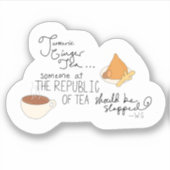 Kurkuma, Gember, Grappige Thee Quote Sticker (Voorkant)