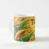 Kurkuma Tea AI kunst Koffiemok (Voorkant links)