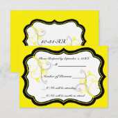 Kurli-Q Ivory B (geel) RSVP-kaart RSVP Kaartje (Voorkant / Achterkant)