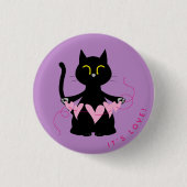 Kuro Catto Love Badge – Schattigee Kat Button (Voorkant)
