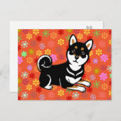 Kuro Shiba Inu cartoon Briefkaart (Voorkant / Achterkant)