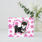 Kuro Shiba Inu cartoon Briefkaart (Staand voorkant)