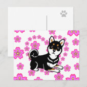 Kuro Shiba Inu cartoon Briefkaart (Voorkant / Achterkant)