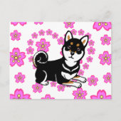 Kuro Shiba Inu cartoon Briefkaart (Voorkant)