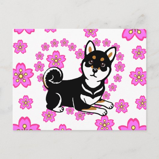 Kuro Shiba Inu cartoon Briefkaart (Voorkant)