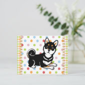 Kuro Shiba Inu cartoon Briefkaart (Staand voorkant)