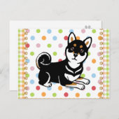 Kuro Shiba Inu cartoon Briefkaart (Voorkant / Achterkant)