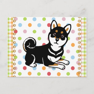 Kuro Shiba Inu cartoon Briefkaart