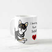 Kuro Shiba Inu cartoon Koffiemok (Voorkant links)
