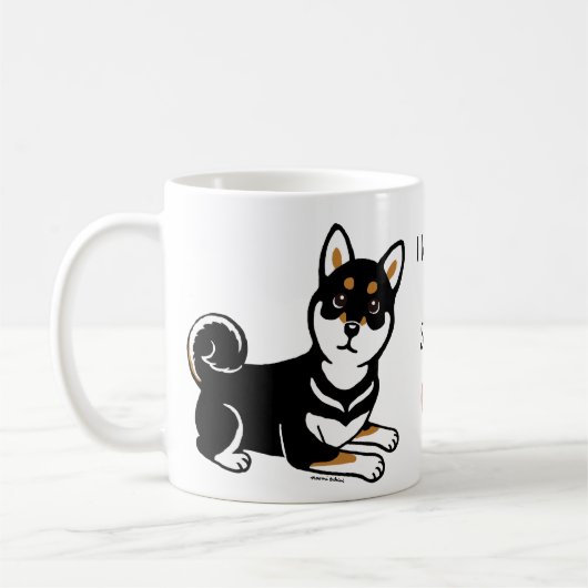 Kuro Shiba Inu cartoon Koffiemok (Links)