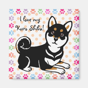 Kuro Shiba Inu hond cartoon Magneet