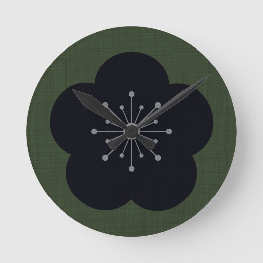 KURO UME - Bold-Khaki Ronde Klok (Voorkant)
