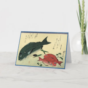 Kurodai & Akadai - Japanse visafdruk van Hiroshige Kaart