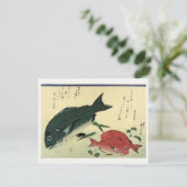 Kurodai & Akadai - Japanse visafdruk van Hiroshige Kaart (Staand voorkant)