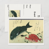 Kurodai & Akadai - Japanse visafdruk van Hiroshige Kaart (Voorkant / Achterkant)