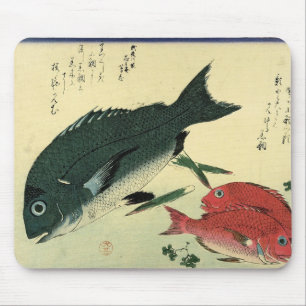 Kurodai & Akadai - Japanse visafdruk van Hiroshige Muismat