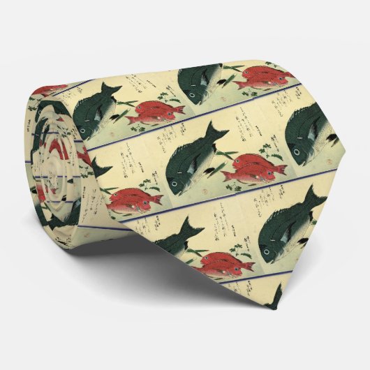 Kurodai & Akadai - Japanse visafdruk van Hiroshige Stropdas (Opgerold)