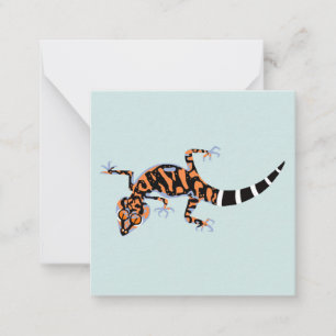 Kuroiwa's Ground Gecko - Bedreigde animanote kaart Notitiekaartje