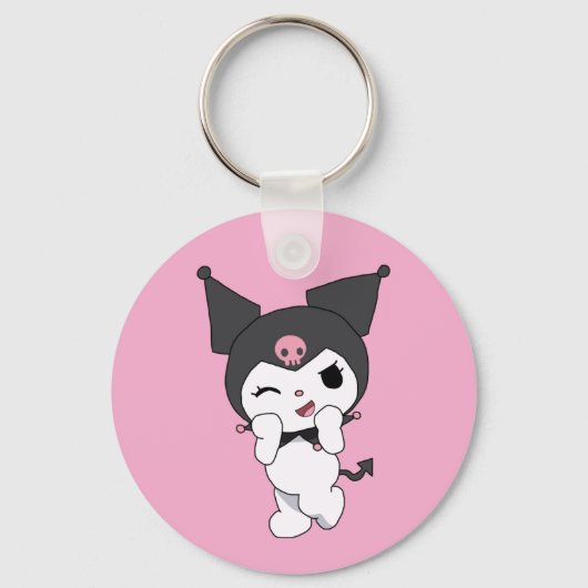 Kuromi dubbelzijdige aluminium sleutelhanger (Voorkant)