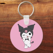 Kuromi dubbelzijdige aluminium sleutelhanger (Voorkant)
