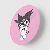 Kuromi Wall Clock – Cute Sanrio-Inspired Room Deco Ronde Klok (Hoek)