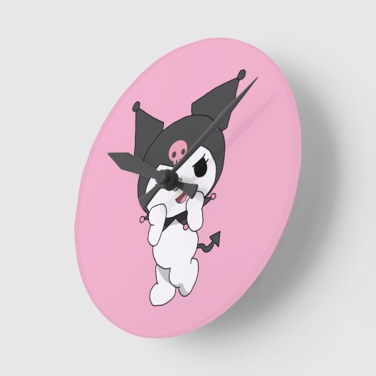 Kuromi Wall Clock – Cute Sanrio-Inspired Room Deco Ronde Klok (Hoek)