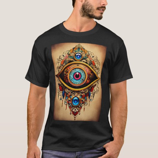 Kurt Geiger geïnspireerd Evil Eye Tattoo stijl T-s T-shirt (Voorkant)