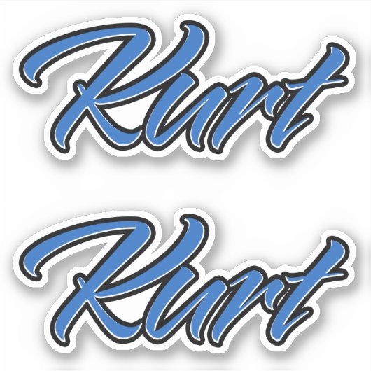 Kurt Name blue Aufkleber Sticker Stickerset (Voorkant)