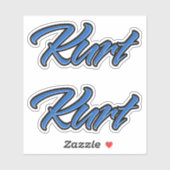 Kurt Name blue Aufkleber Sticker Stickerset (Vel)