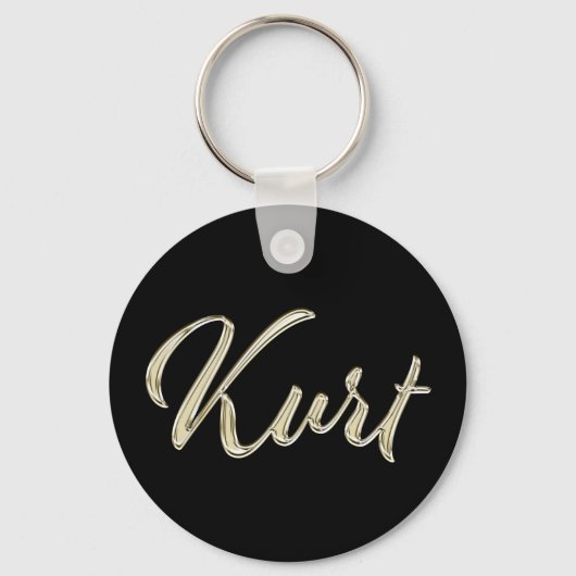 Kurt Name whitegold Button Schlüsselanhänger Sleutelhanger (Voorkant)
