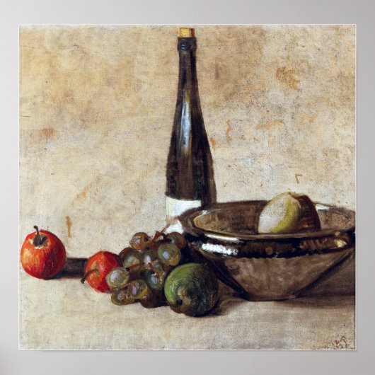 Kurt Schwitters leeft nog steeds met wijnflesje Poster (Voorkant)