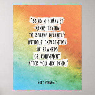Kurt Vonnegut Quote print "Een humanist" Motiv