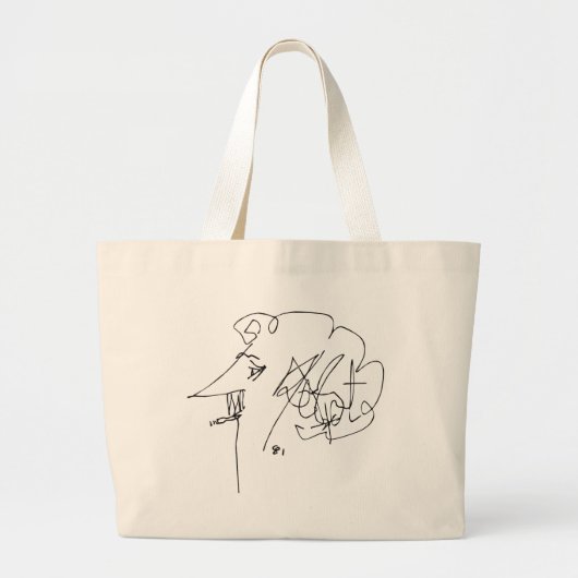 Kurt Vonnegut Self-Portrait Grote Tote Bag (Voorkant)