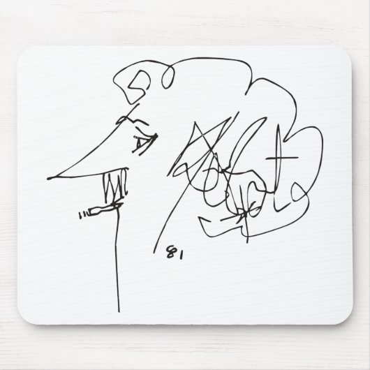 Kurt Vonnegut Self-Portrait Muismat (Voorkant)