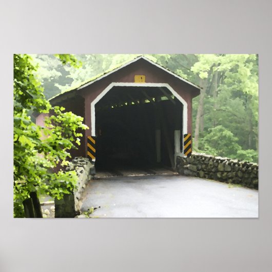 Kurtz Mill Wooden Covered Bridge Lancaster Penn Poster (Voorkant)