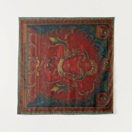Kurukulla uit het Tibetaans boeddhisme Wandkleed (Voorkant (horizontaal))