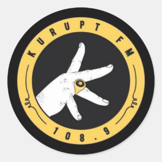 Kurupt FM stickers.. 108.9. Rechte doorlopen ya we Ronde Sticker
