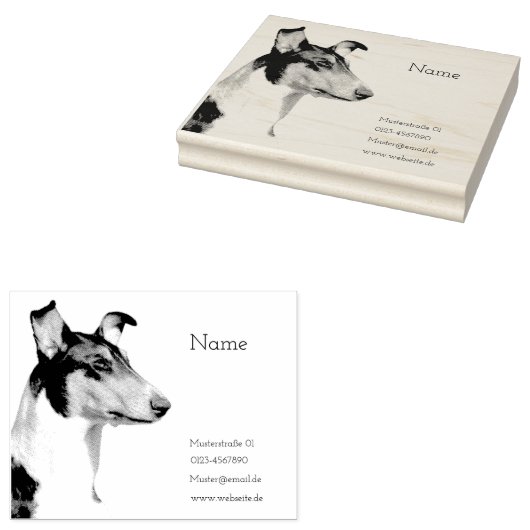 Kurzhaar Collie Rubberstempel (Gestempeld)